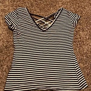 Stripped blue and white top